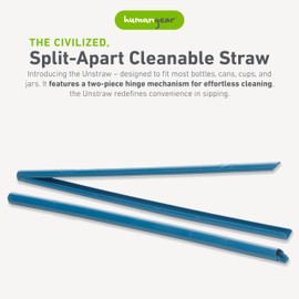 humangear UnStraw, 4-Pack | Reusable | Washable | BPA-Free, Royal Blue/Red/Lime/Orange