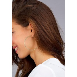 ZORBULAY Gold Hoop Earrings for Women 14K Gold Plated, Varying sizes 20-70mm, High Polish Finish ﻿ (40MM)