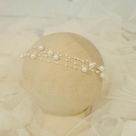 ORRAPHTSTU Newborn Photography Props,Baby Pearl Headband,Photoshoots Posing Hair Tieback (Cream)