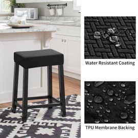 YISUN Stool Cover Rectangle 4 PCS, Stretch Waterproof Polar Fleece Bar Stool Seat Cover, Counter Saddle Stool Cover for Kitchen Island Chairs Wooden Metal Bar Stools