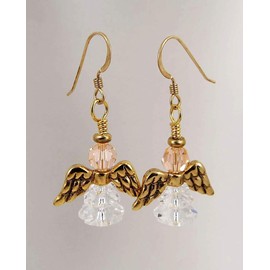 Angel Earrings Made with Austrian Crystals and 14K Gold Filled Ear Wires