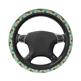 Universal Fit Steering Wheel Cover 15 Inch Non-Slip, Washable Wheel Protector for Cars, Trucks, SUVs, Rooster Design
