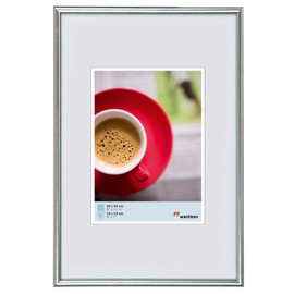 walther design Galeria KS130H Plastic Picture Frame, 21 x 29.7 cm, DIN A4, Silver
