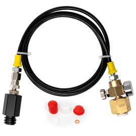 YuanWH Enhanced Soda Maker Adapter, TR21-4 to CGA320 Conversion with 60"" High-Pressure Hose, Direct Connector for Soda Club, Includes Gauge and Bleed Valve, Black, 3PA-GFP-74C334