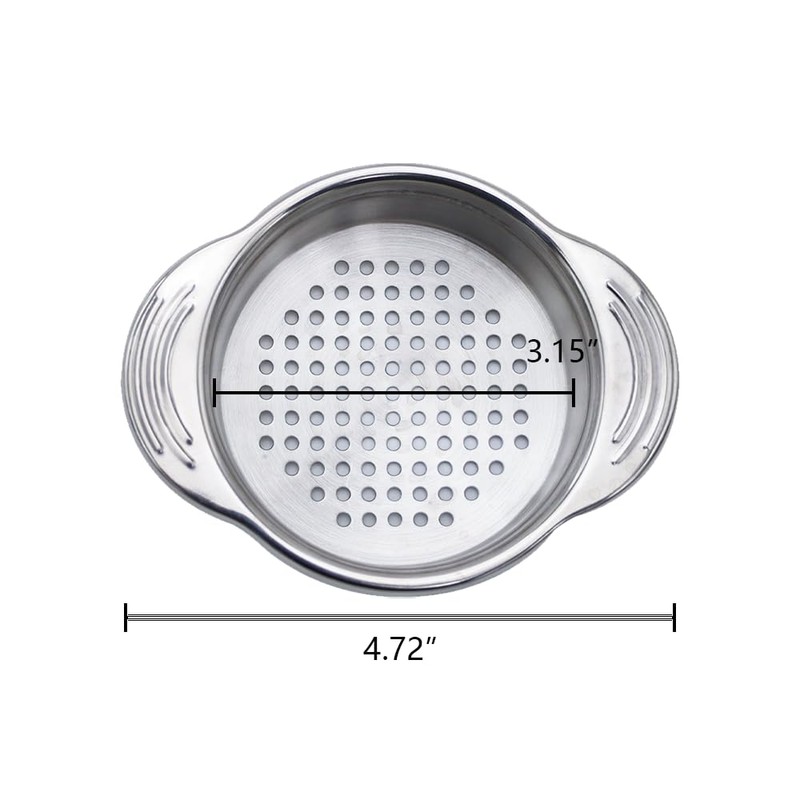 LannuMet Stainless Steel Colander 4.7inch Kitchen Can Strainer Metal Colander