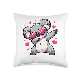 Koala Heart Shape Sunglasses Dabbing Dance Lover Throw Pillow
