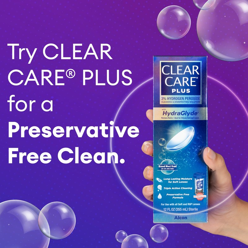 CLEAR CARE PLUS Cleaning & Disinfecting Contact Lens Solution (12