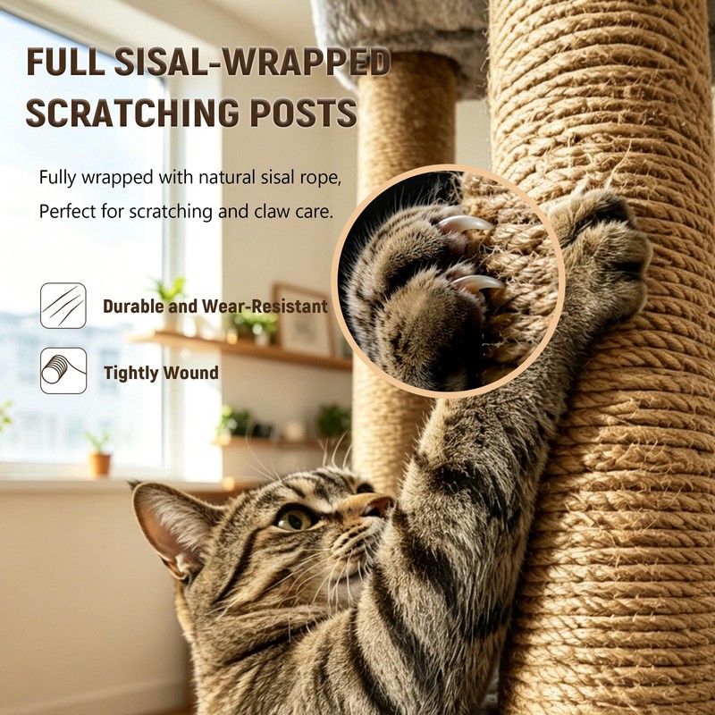 Cat Scratching Post, 4 Scratch Post, Cat Tower for Indoor