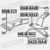 FEBEST Rear / Front Lower Bearing Handlebar for Mitsubishi Grandis