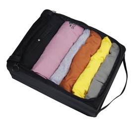 Travel Pouch Mesh Single Item [Fits 18 T-shirts?! Travel Goods, Mesh Pouch, Washable & Foldable, Travel Set, Packing Pouch, Arrangement Case, Lightweight, Double Material, Clothes Storage, Business Trips, Organization, Travel Pouch, Convenient Goods, Overnight Club Activities, Dress Shirt, Travel, Clothes, Trinket Box (Black)