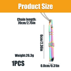 Breathing Necklace,Stop Stress & Anxiety Relief Breathlace Breath Whistle Shape Stainless Steel Necklaces,Breathlink Calm Carry Aids Inhaler,Breathnecklece for Adults Meditation Gifts (Colour)