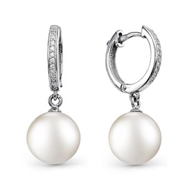 Pearl Earrings Women, Pearl Earrings Dangling, Pearl Earrings Hanging, Women's Hoop Earrings, Jewellery Gifts for Women Girls