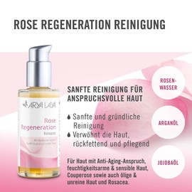 ARYA LAYA Rose Regeneration Cleansing 100ml Gentle Face Cleansing Gel with Precious Argan Oil, Moisturising Properties