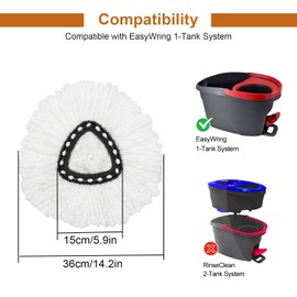 Aiyiried 3 Pcs Mop Head Replacements Microfibre Compatible With Vileda Turbo Spin Easy Wring&Clean 2in1 Mop Refill Efficient Cleaning