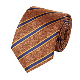 HOULIFE Men's Striped Tie - Tie Men's Tie, Tie Made of Polyester Tie, Satin Men's Tie, Boys Tie, for Daily Use at School, Wedding, Party, Gold colour