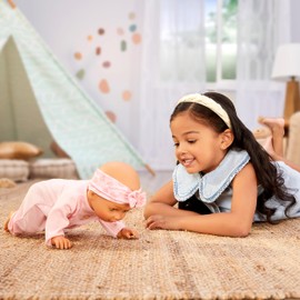 Baby Born Learn to Walk Baby Doll Olivia - Gray-Green Eyes: Realistic Features for Kids Ages 3+, Walks, Crawls, Sits & Kicks, Eyes Open & Close, Multiple Sound Effects