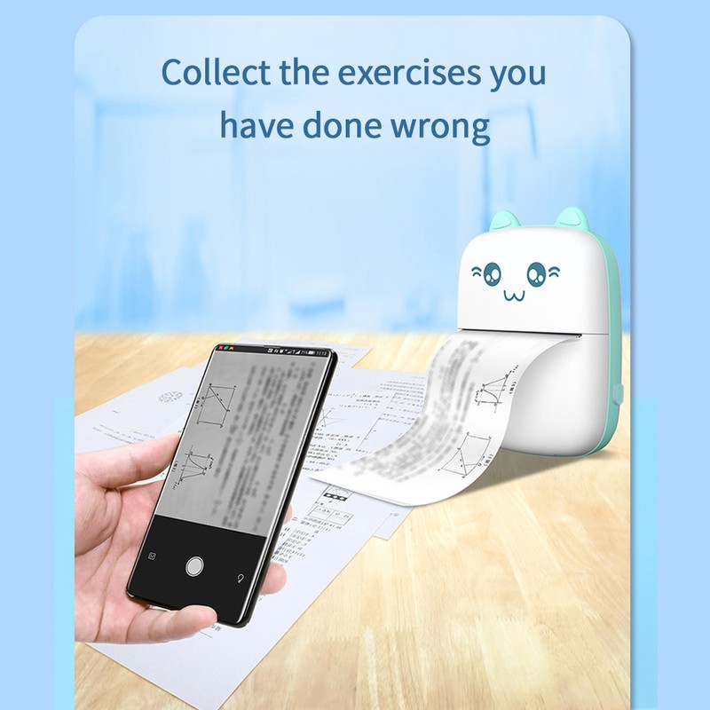Portable Mini Thermal Printer Wirelessly BT 200dpi Photo Label Memo