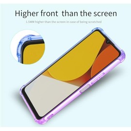 DABUNA Funda para Vivo Y35 4G Case Uso Rudo,Transparente Colores Degradados Protectora de Cámara Anticaída Carcasa Bumper(Púrpura Azul)