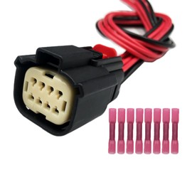 LIZAPUS 8-Way Front Headlamp Headlight Connector Compatible with GMC Yukon 2015-2020 84155709, 84155710 Wiring Harness Plug