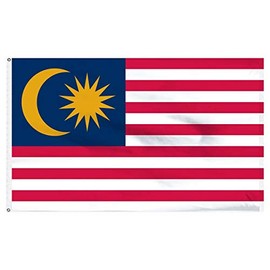 JumpingLight 3x5 Malaysia Borneo Asian Flag 3x5 Banner Grommets Fade Resistant Premium - Quality Flags
