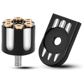 Beyisi Stainless Steel Seat Bolt Screw Cover Tab Mount Knob Black Kit Compatible with Harley Sportster Touring Softail Dyna CVO Electra Glide Street Glide 1996-2024- Revolver