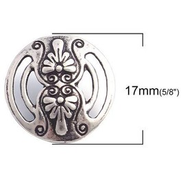 Pack of 10 Elegant Metal Buttons Eyelet Buttons 17 mm with Carved Royal Pattern Antique Silver Round Coat Buttons Jacket Buttons Eyelet Button Buttons for Sewing Scrapbooking