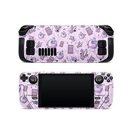 ZOOMHITSKINS Steam Deck Skin, Compatible with Steam Deck Skins, Magic Purple Crystals Tarot Cute, Protective Skin Wrap Set for Valve Steam Deck Accessories, Durable, Glitter Overlaminate