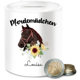 Money Box – Horse – Horse Girl – One Size – White – Ceramic Gifts for Riders Horses Flowers Money Box Pocket Money Children Horse Money Box Horse Motif Cool Things