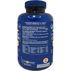 Promise Pure Marine Collagen Capsules with Hydrolyzed Collagen Peptides – Non-GMO, Gluten-Free, Supports Healthy Skin, Nail, Hair & Joints, Made in Canada – 150 Veggie Capsules