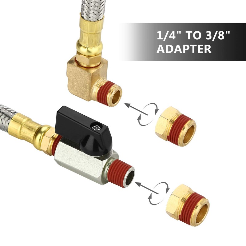 HK Extended Tank Drain Assembly Kit with 10 Inch Braided