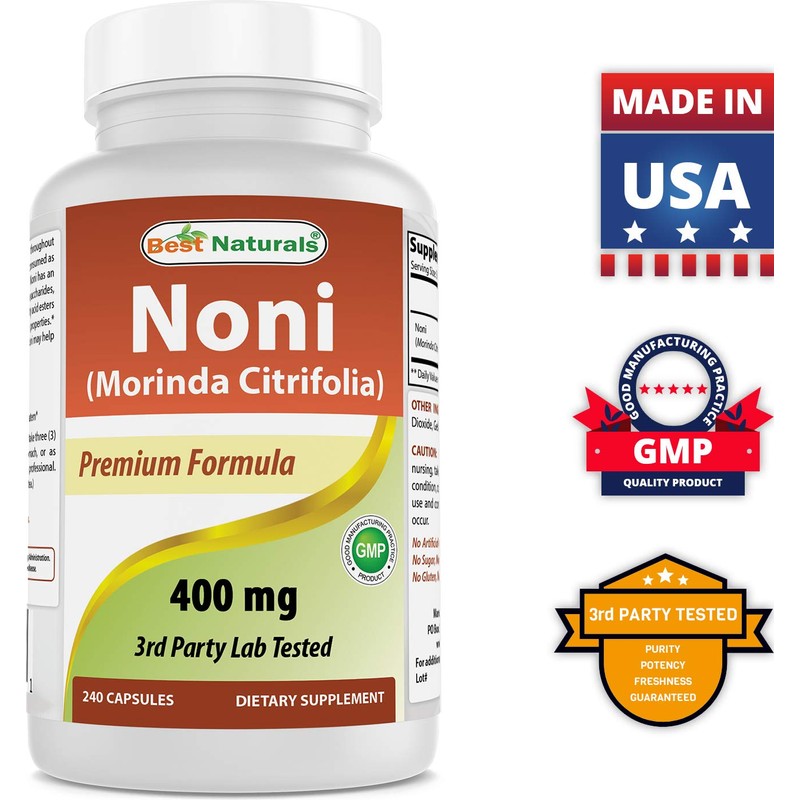 Best Naturals Noni 400 mg 240 Capsules (240 Count (Pack