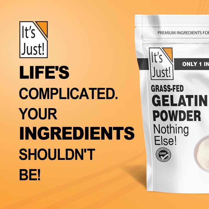 It's Just - 100% Gelatin Powder (2lb) Unflavored, Heavy Metal