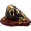 Solid Brass Amber Walrus Figurine IronWork