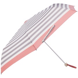 MOONBAT Froglet Folding Umbrella, Rain Umbrella, Strap Included, Easy Closure, 21.7 inches (55 cm), Women's Border, gray (light gray)