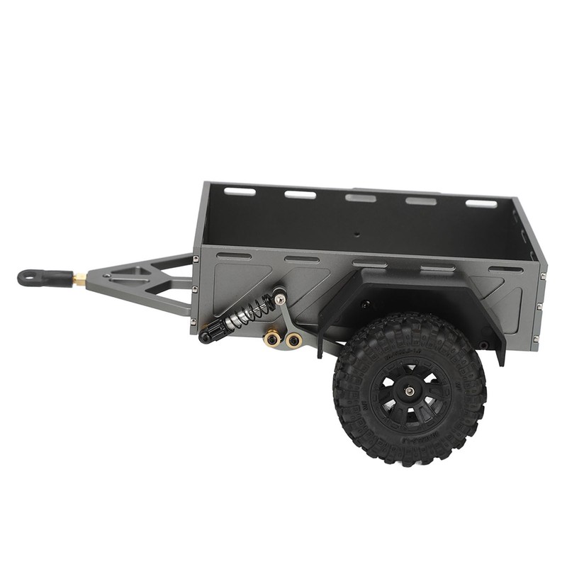 RC Car Hitch Trailer Aluminum Alloy Antislip Rubber Tire Rustproof