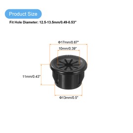 uxcell 38Pcs Desk Grommet Black, Snap Bushing Grommet with Shutter for Holes with 0.51"(13mm) Mounting, Round Nylon Snap in Cable Desk Grommet for Cables and Cords Management