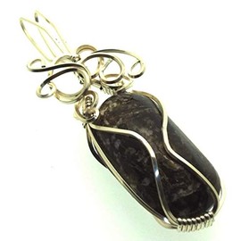 Dravite Brown Tourmaline Silver Filled Wire Wrapped Pendant 03