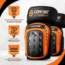 COMFORTGUARD Knee Pads Men Professional Knee Pads Work with Heavy Duty Foam Padding and Gel Cushion - Knee Pads Gardening, Flooring, Tiling etc Work Knee Pads With FREE Carry Bag