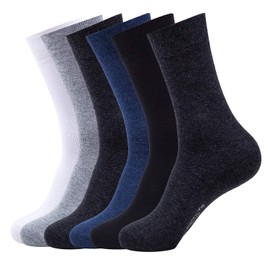 R RELAXIFE - Calcetines clásicos de algodón para hombre, ligeros, para oficina, negocios, cómodos, casuales, color negro, paquete de 6, Multicolorido, 10-14
