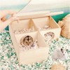 Zpeiran Wooden Hamster House,3 Chamber Hamster Hideout Cage Hamster Hide