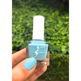 ADRIANNE K LIGHT BLUE GLOSSY NAIL POLISH, BELLA BLUE! .51 FL. OZ. QUICK DRY. VEGAN