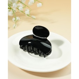 MAORULU Medium Acetate Hair Clips for Women – 2.28 Inch Claw Clips with Hidden Spring, Rhinestone Hair Clamp Durable Jaw Clip (Black)