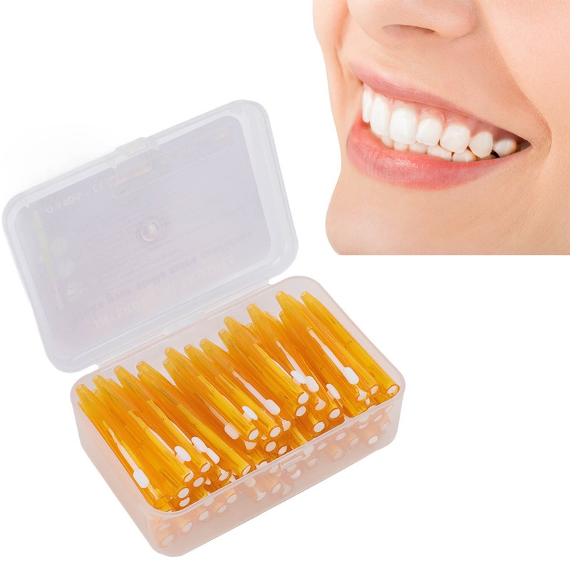 60Pcs Interdental Brush Practical Slim Braces Cleaner with PP Handle