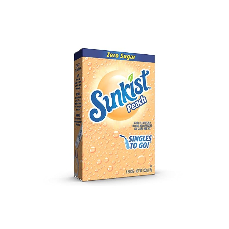 Sunkist Soda SINGLES TO GO! Drink Mix In 12 Boxes