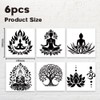 AHANDMAKER 6Pcs Light Switch Plate Stickers, Mindful Spiritual Design, Lotus