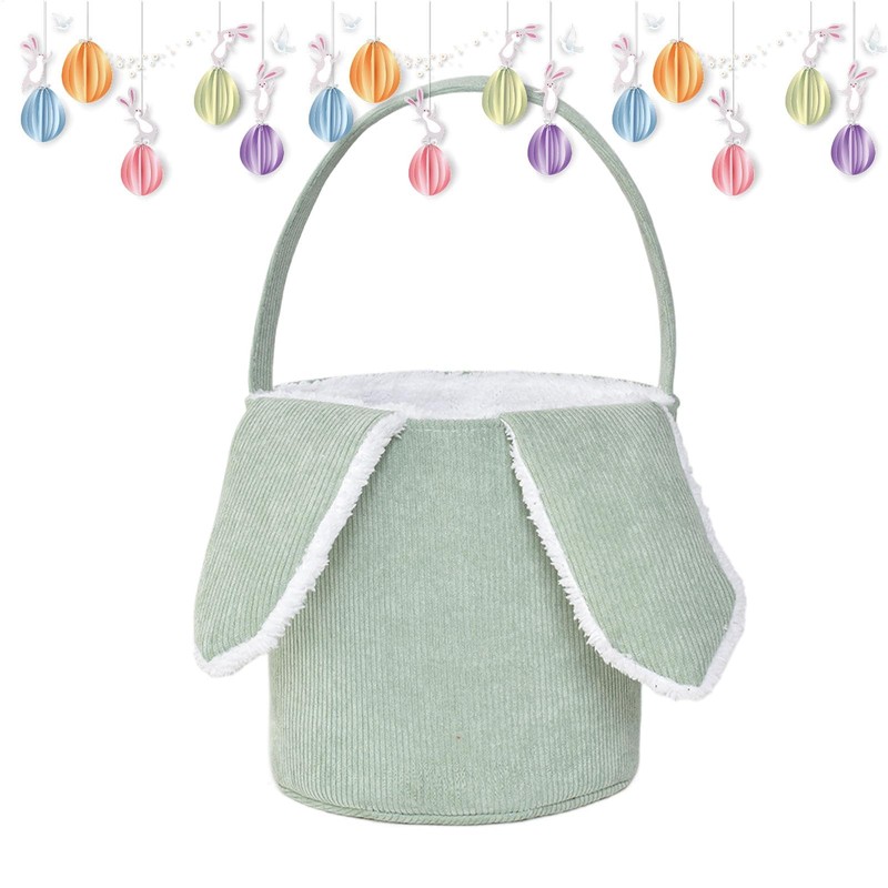Long Ear Easter Buckets - Bunny Plush Egg Hunt Basket