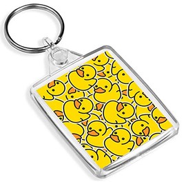 Yellow Rubber Ducks Keyring - IP02 - Ducklings Pretty Bath Animals #2078