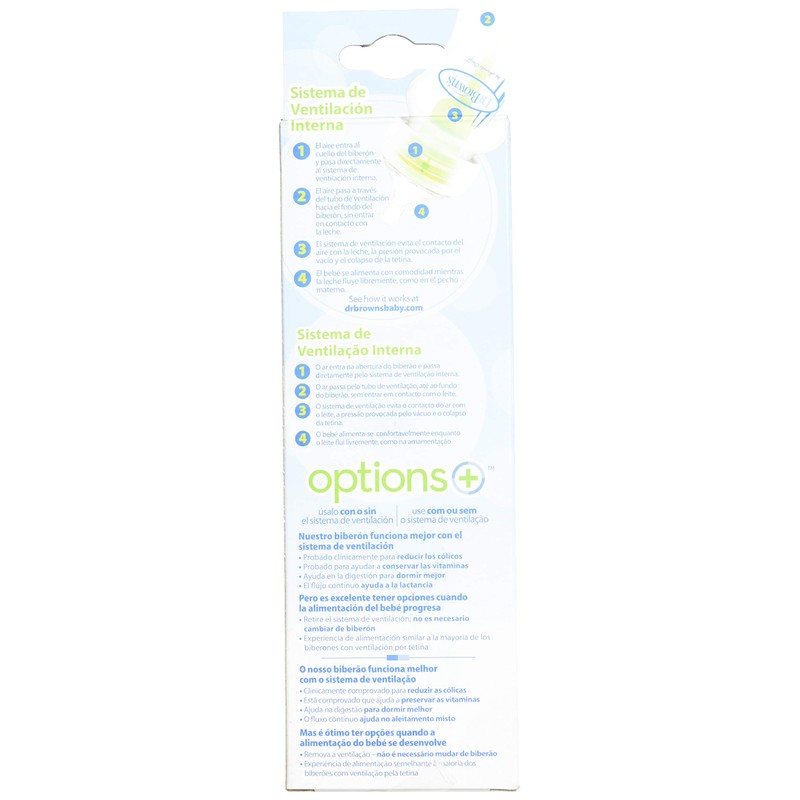 Dr Brown's Biberón Morado Boca Ancha - 270ml