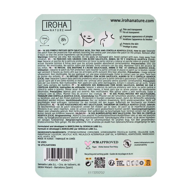 Iroha Nature - Pimple Plasters with Salicylic Acid, Tea Tree