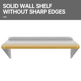 GANACISER Stainless Steel Wall Shelf 36"x 12"x11.5", Commercial Kitchen Wall Mount Shelf w/Backsplash and 2 Brackets for Restaurant, Home, Kitchen and Hotel.